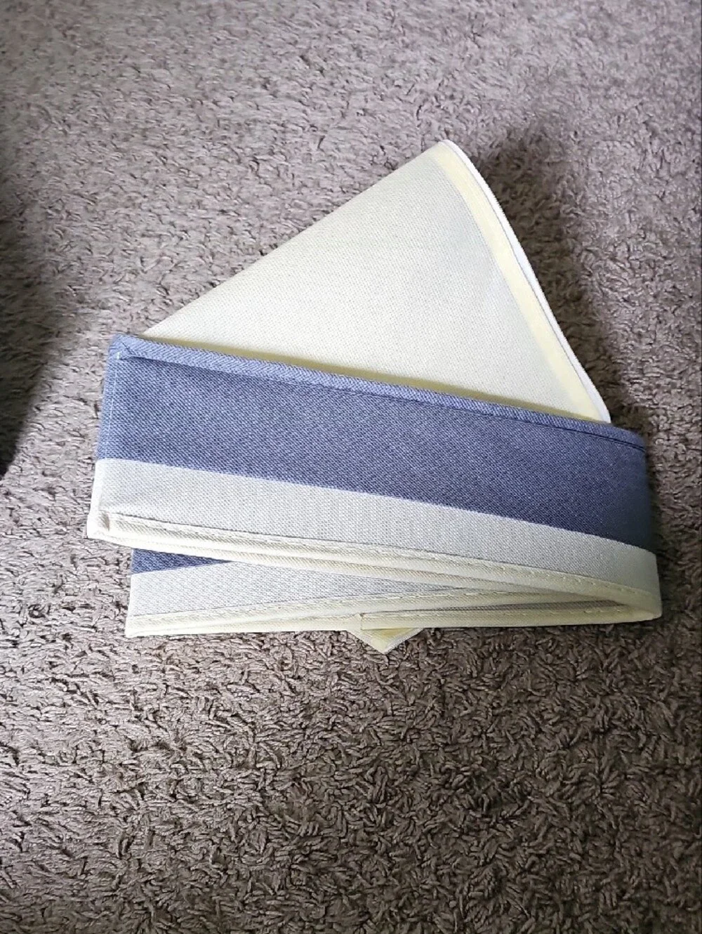 Fabric Drawer Organizer with Cream Dividers and Gray Exterior